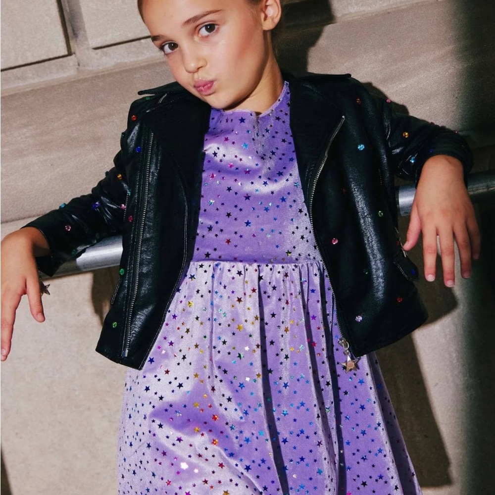 LAVENDER SKY VELOUR DRESS